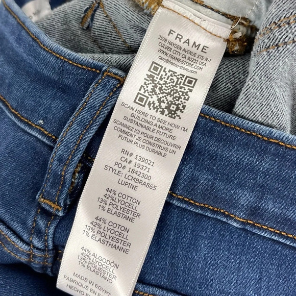 NEW Frame Le Crop Mini Boot Jeans Womens 28 Blue Raw Hem NWOT - Picture 8 of 14